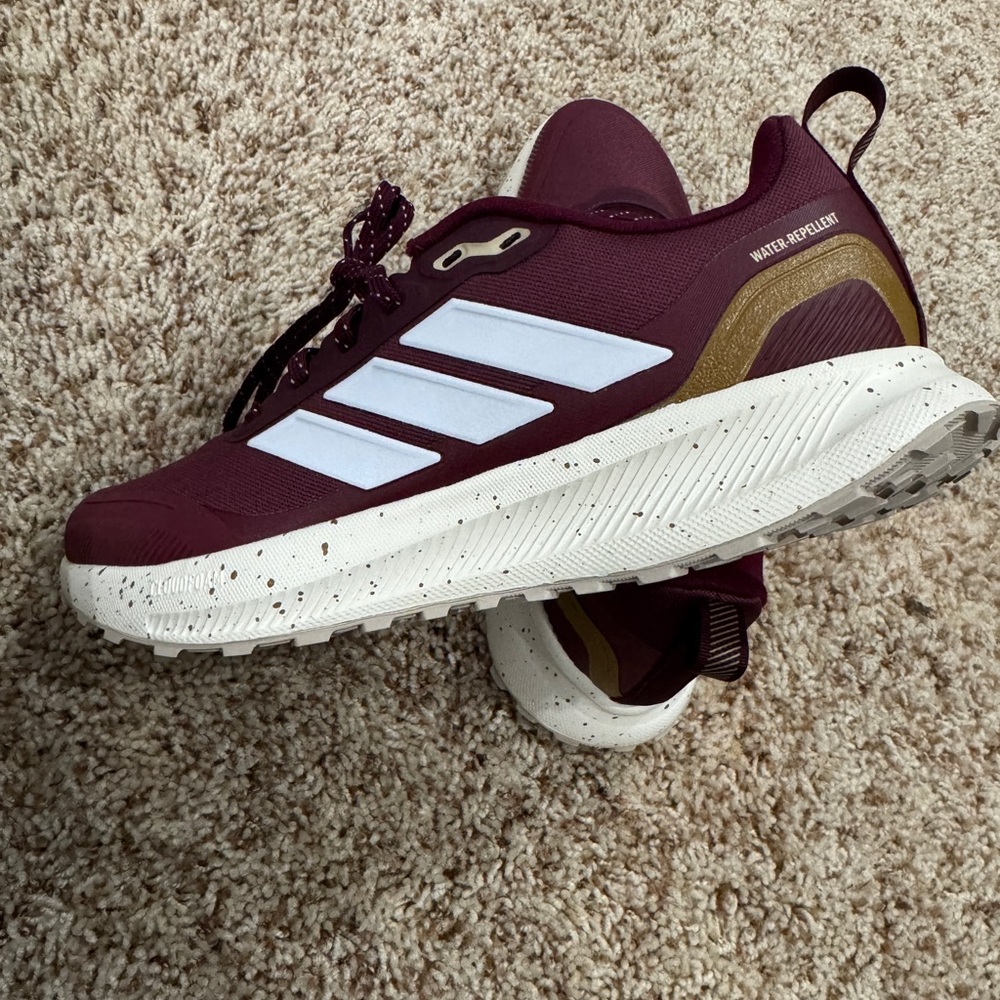 Adidas Burgundy and White Athletic Shoes